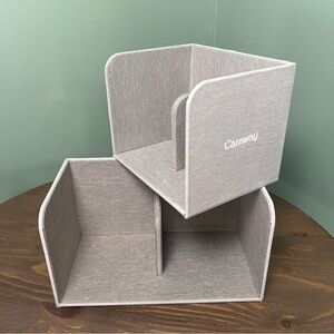 Caraway Food Storage Bin Holder Organizer Cabinet Gray x 2 Gray Canvas Magnetic